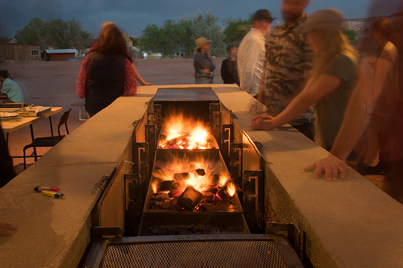 Rammed earth firepit